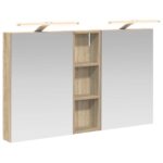 vidaXL Set kabinetov do kúpeľne s poličkou 3 pcs 100 x 10,5 x 60,5 cm – Obrázok 2