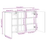 vidaXL Set kabinetov do kúpeľne s poličkou 3 pcs 110 x 10,5 x 60,5 cm – Obrázok 12