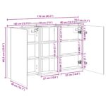 vidaXL Set kabinetov do kúpeľne s poličkou 3 pcs 110 x 10,5 x 60,5 cm – Obrázok 13