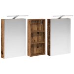 vidaXL Set kabinetov do kúpeľne s poličkou 3 pcs 110 x 10,5 x 60,5 cm – Obrázok 5