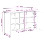 vidaXL Set kabinetov do kúpeľne s poličkou 3 pcs 120 x 10,5 x 60,5 cm – Obrázok 13