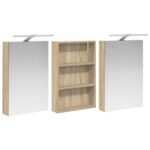 vidaXL Set kabinetov do kúpeľne s poličkou 3 pcs 120 x 10,5 x 60,5 cm – Obrázok 5
