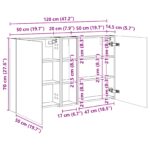 vidaXL Set kabinetov do kúpeľne s poličkou 3 pcs 120 x 14,5 x 70 cm – Obrázok 12