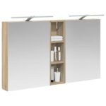 vidaXL Set kabinetov do kúpeľne s poličkou 3 pcs 120 x 14,5 x 70 cm – Obrázok 3