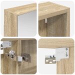 vidaXL Set kabinetov do kúpeľne s poličkou 3 pcs 130 x 14,5 x 70 cm – Obrázok 10