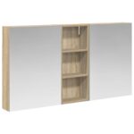 vidaXL Set kabinetov do kúpeľne s poličkou 3 pcs 130 x 14,5 x 70 cm – Obrázok 2