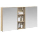 vidaXL Set kabinetov do kúpeľne s poličkou 3 pcs 130 x 14,5 x 70 cm – Obrázok 3