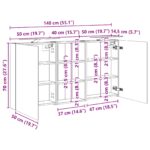 vidaXL Set kabinetov do kúpeľne 3 pcs 140 x 14,5 x 70 cm – Obrázok 13