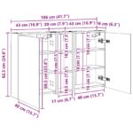 vidaXL Set kabinetov do kúpeľne 3 pcs 106 x 16 x 62,5 cm – Obrázok 12