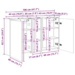 vidaXL Set kabinetov do kúpeľne 3 pcs 106 x 16 x 62,5 cm – Obrázok 13