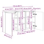 vidaXL Set kabinetov do kúpeľne 3 pcs 116 x 16 x 62,5 cm – Obrázok 12