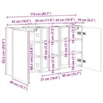 vidaXL Set kabinetov do kúpeľne 3 pcs 116 x 16 x 62,5 cm – Obrázok 13