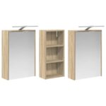 vidaXL Set kabinetov do kúpeľne 3 pcs 116 x 16 x 62,5 cm – Obrázok 5