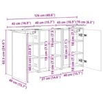 vidaXL Set kabinetov do kúpeľne s poličkou 3 pcs 126 x 16 x 62.5 cm – Obrázok 13