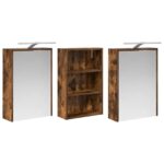 vidaXL Set kabinetov do kúpeľne s poličkou 3 pcs 126 x 16 x 62.5 cm – Obrázok 5