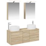 vidaXL Sada kúpeľňového nábytku 5 pcs Dub sonoma