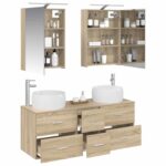 vidaXL Sada kúpeľňového nábytku 5 pcs Dub sonoma – Obrázok 2