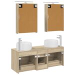 vidaXL Sada kúpeľňového nábytku 5 pcs Dub sonoma – Obrázok 6