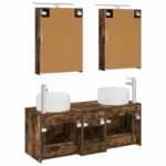 vidaXL Sada kúpeľňového nábytku 5 pcs Dymový dub – Obrázok 6
