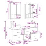 vidaXL Sada kúpeľňového nábytku 5 pcs Čierny dub – Obrázok 12