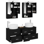 vidaXL Sada kúpeľňového nábytku 5 pcs Čierny dub – Obrázok 2
