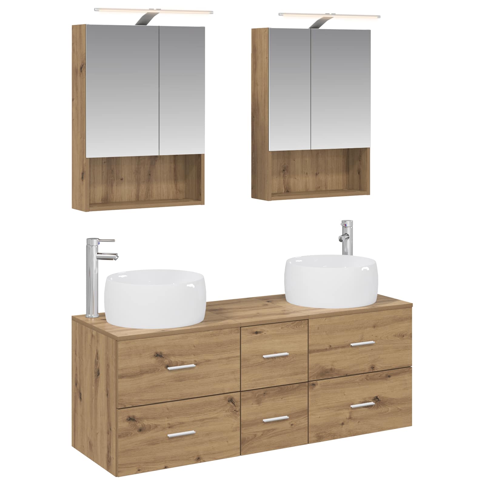 3407046_1.jpg vidaXL Sada kúpeľňového nábytku 5 pcs Dub artisan – Obrázok 1