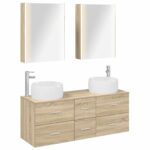 vidaXL Sada kúpeľňového nábytku 5 pcs Dub sonoma