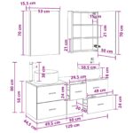vidaXL Sada kúpeľňového nábytku 5 pcs Staré drevo – Obrázok 12