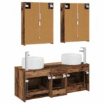 vidaXL Sada kúpeľňového nábytku 5 pcs Staré drevo – Obrázok 6