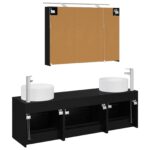 vidaXL Sada kúpeľňového nábytku 4 pcs Čierny dub – Obrázok 6