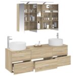 vidaXL Sada kúpeľňového nábytku 4 pcs Dub sonoma – Obrázok 2