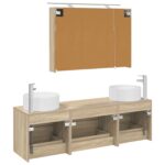 vidaXL Sada kúpeľňového nábytku 4 pcs Dub sonoma – Obrázok 6