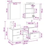 vidaXL Sada kúpeľňového nábytku 5 pcs Čierny dub – Obrázok 12