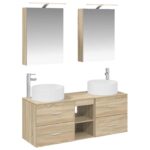 vidaXL Sada kúpeľňového nábytku 5 pcs Dub sonoma