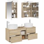 vidaXL Sada kúpeľňového nábytku 5 pcs Dub sonoma – Obrázok 2