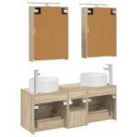 vidaXL Sada kúpeľňového nábytku 5 pcs Dub sonoma – Obrázok 6