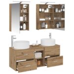 vidaXL Sada kúpeľňového nábytku 5 pcs Dub artisan – Obrázok 2