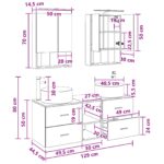 vidaXL Sada kúpeľňového nábytku 5 pcs Staré drevo – Obrázok 12