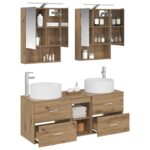 vidaXL Sada kúpeľňového nábytku 5 pcs Dub artisan – Obrázok 2