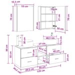 vidaXL Sada kúpeľňového nábytku 5 pcs Dymový dub – Obrázok 12