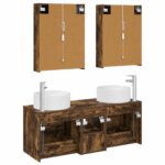 vidaXL Sada kúpeľňového nábytku 5 pcs Dymový dub – Obrázok 6