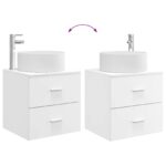 vidaXL Sada kúpeľňového nábytku 4 pcs Biela Kompozitné drevo a sklo – Obrázok 11