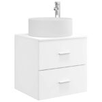 vidaXL Sada kúpeľňového nábytku 4 pcs Biela Kompozitné drevo a sklo – Obrázok 3
