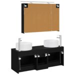 vidaXL Sada kúpeľňového nábytku 4 pcs Čierny dub – Obrázok 6