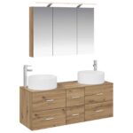 vidaXL Sada kúpeľňového nábytku 4 pcs Dub artisan