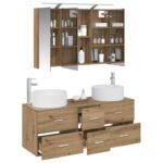 vidaXL Sada kúpeľňového nábytku 4 pcs Dub artisan – Obrázok 2