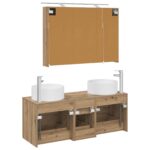 vidaXL Sada kúpeľňového nábytku 4 pcs Dub artisan – Obrázok 6