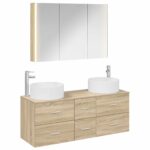 vidaXL Sada kúpeľňového nábytku 4 pcs Dub sonoma