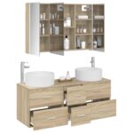 vidaXL Sada kúpeľňového nábytku 4 pcs Dub sonoma – Obrázok 2