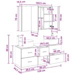 vidaXL Sada kúpeľňového nábytku 4 pcs Dymový dub – Obrázok 12